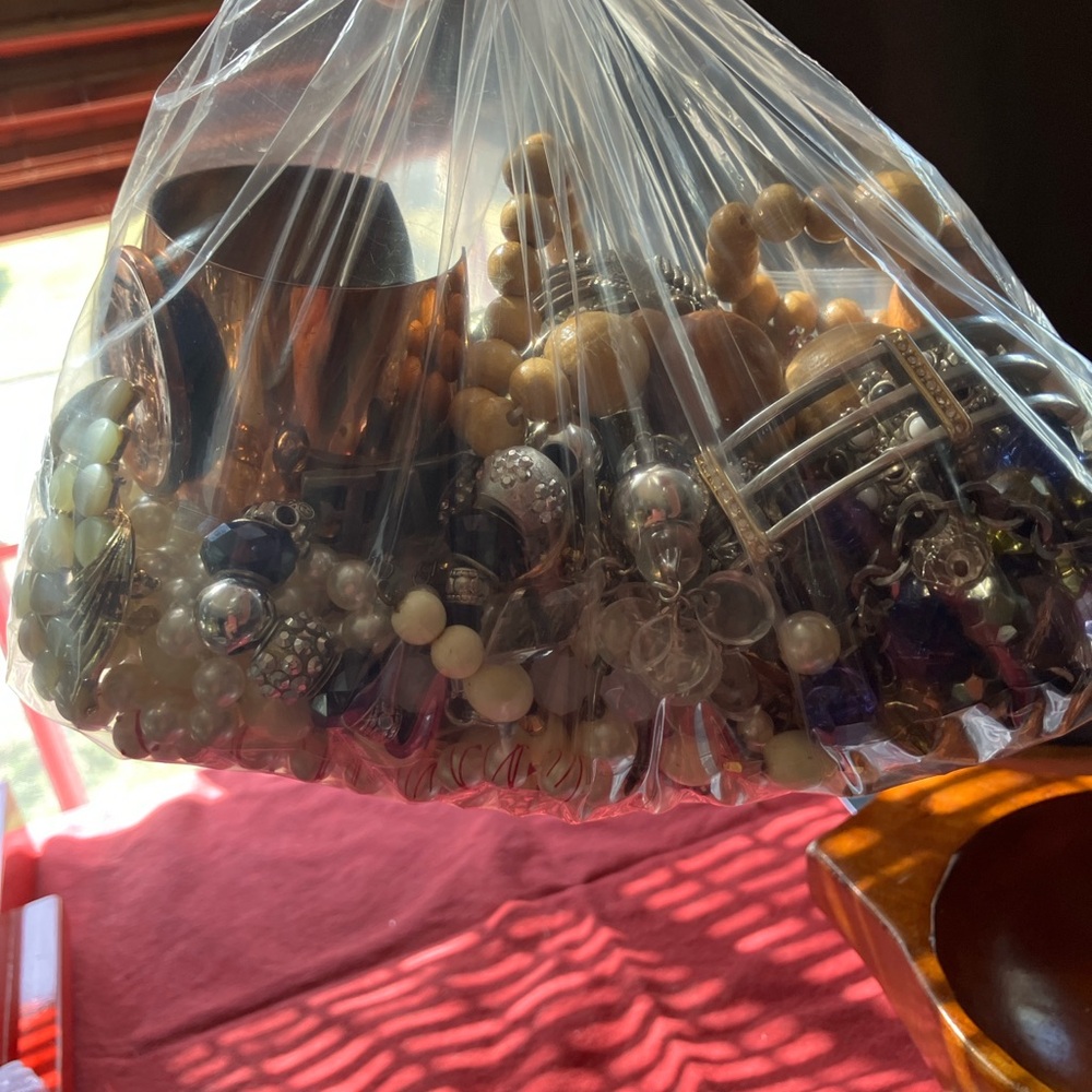 Bag of random vintage and modern jewelry- unsorted!